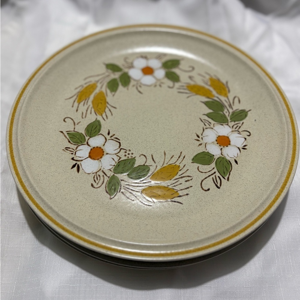 Vintage Stoneware “Garden Festival” Floral Patterned Dinner Plate